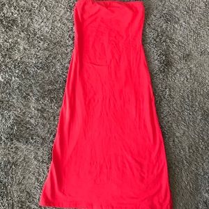 Fitted Strapless red summer dress